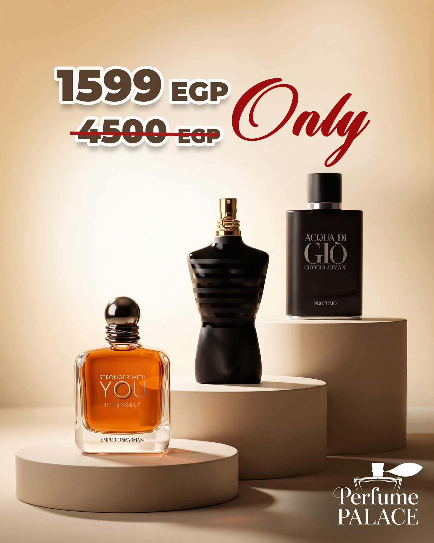 Aqua di gio + Le male le parfum + Stronger with you intensly